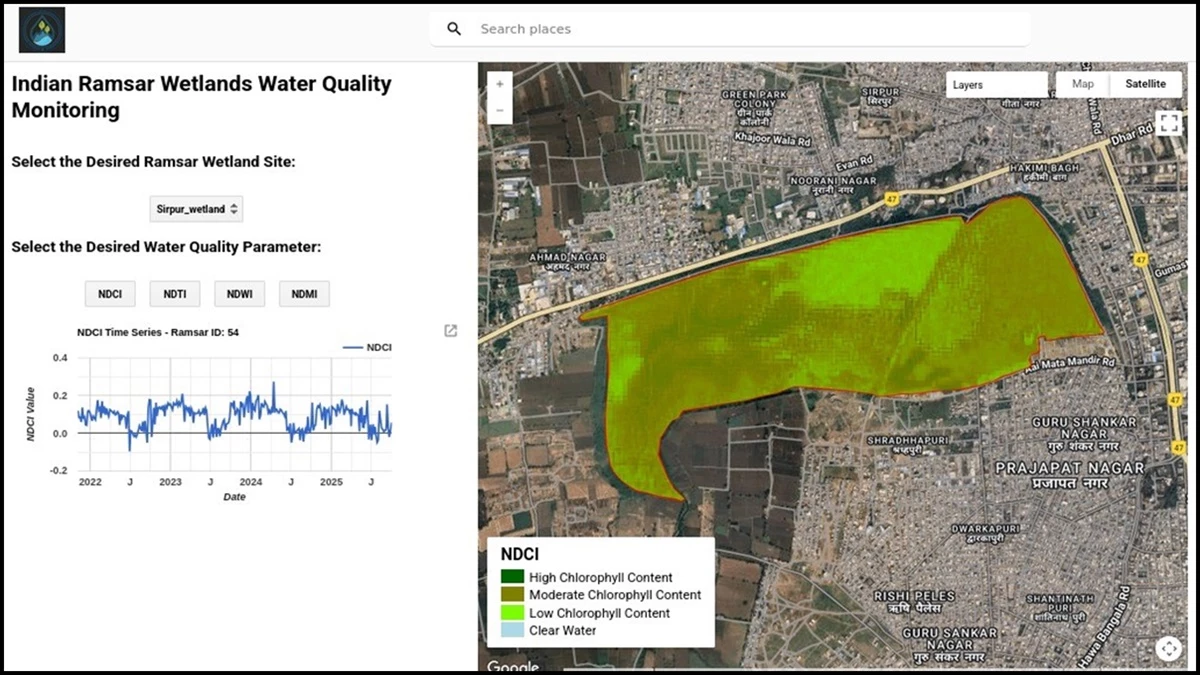 आईआईटी इंदौर का बड़ा नवाचार: अब सैटेलाइट डेटा से होगी रामसर साइट्स के प्रदूषण की निगरानी, ‘वॉटर क्वालिटी मॉनिटरिंग इंटरफेस’ एप विकसित